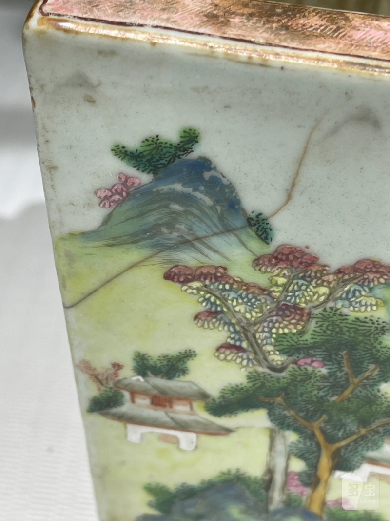 清代 粉彩花盆七件 - 图45